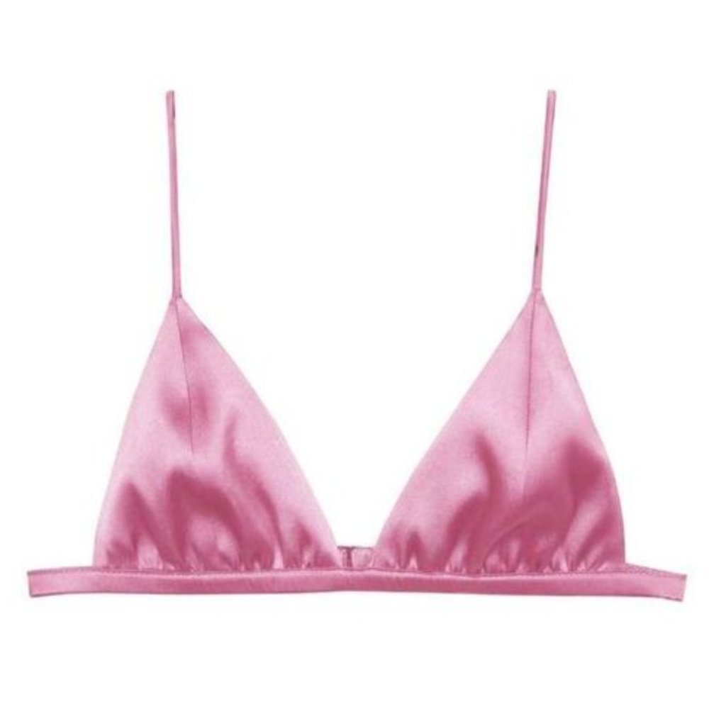 NWT Fleur du Mal Luxe Triangle Bra, Silk, Large